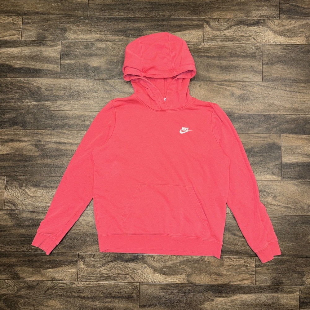Nike Sportswear Club Fleece Pullover Hoodie Women's Size M Pink Athletic Wear